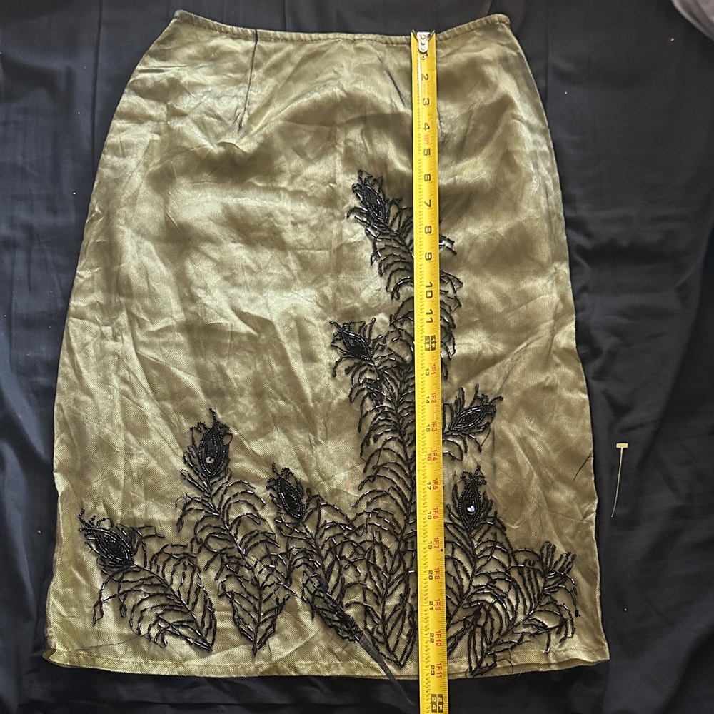 OBO: Sue Wong Olive Green Beaded Pencil Skirt - Picture 5 of 5